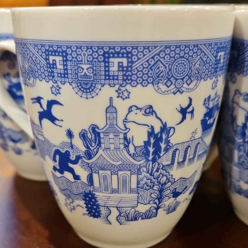 Calamityware Don Moyer Porcelain "Things Could Be Worse" Coffee Mugs Set of 2